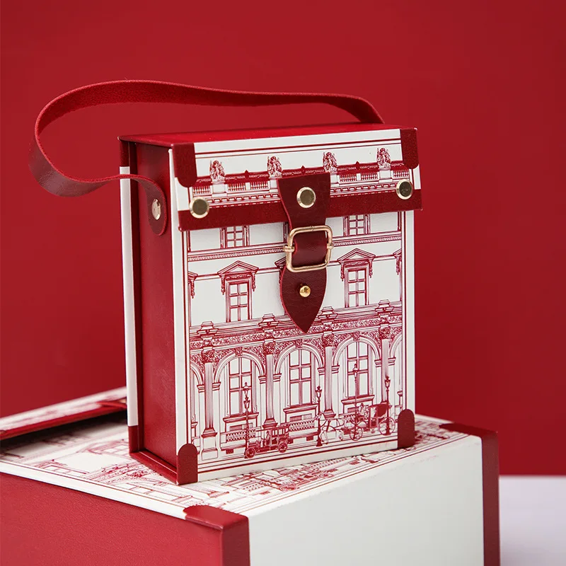 100% Premium Wedding Candy Gift Box with Handle – Round & Square Paper Boxes for Wedding Favors, Birthday Party Gifts, New Year Celebration, Portable Decorative Box for Chocolates, Sweets, and Party Treats