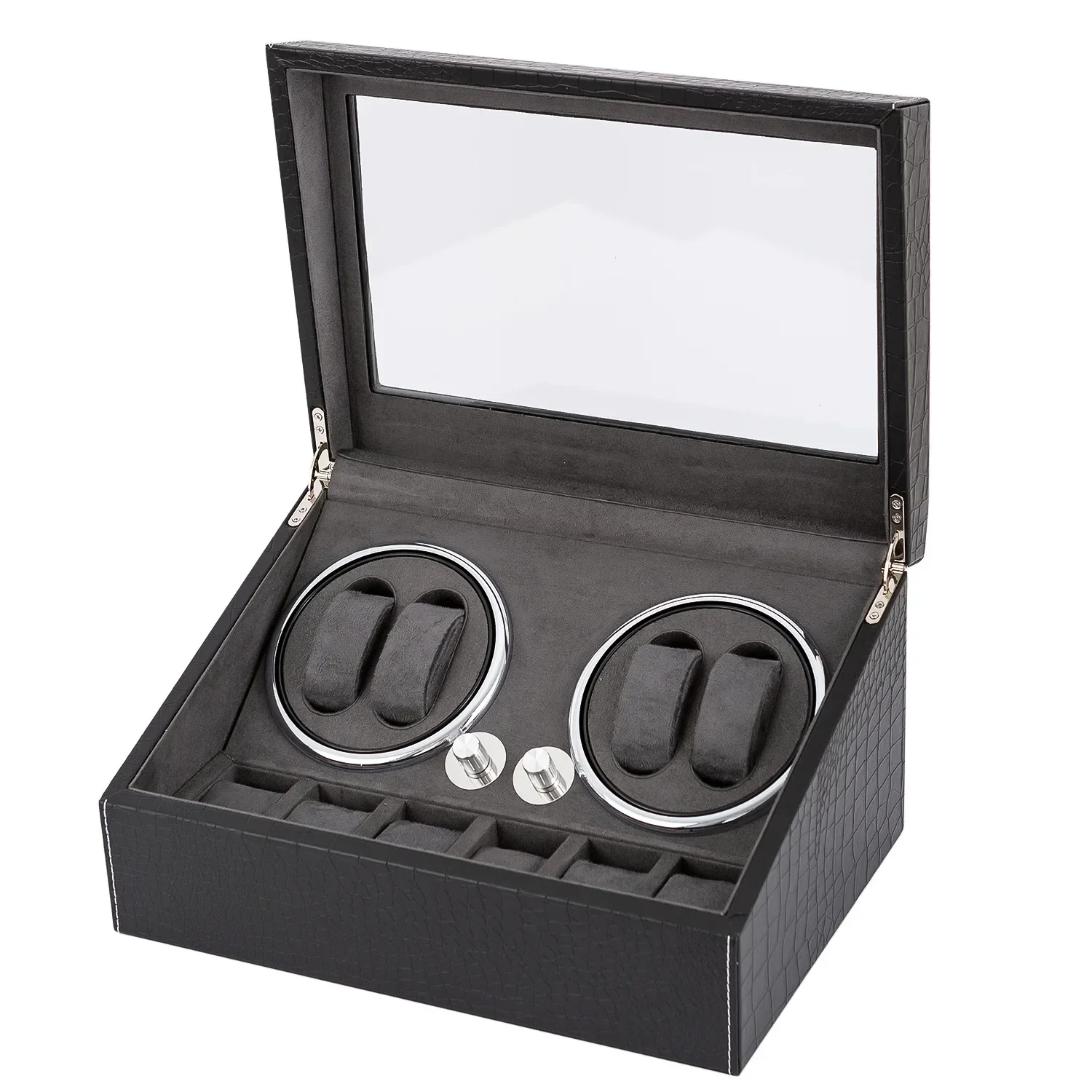 Ultra-Quiet Automatic Watch Winder Box with LED Lighting, Rotating Display for Mechanical Watches, Luxury Organizer Storage Case for Multiple Timepieces, Elegant Gift Choice for Collectors - 图片 8