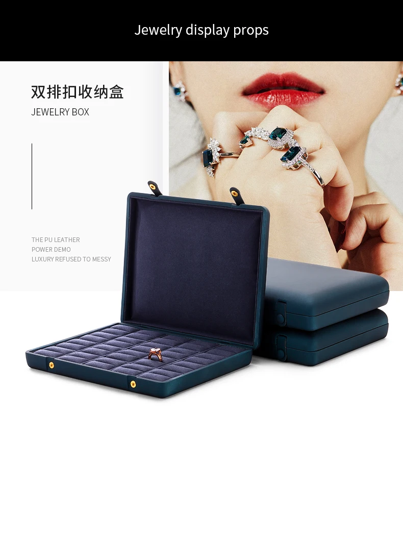 Travel Jewelry Organizer 💎 Red Blue Jewelry Organizer Box – Large Capacity Storage Case for Rings, Bracelets & Necklaces – Elegant Jewelry Holder Gift Box for Women – Durable PU Leather Display Packaging