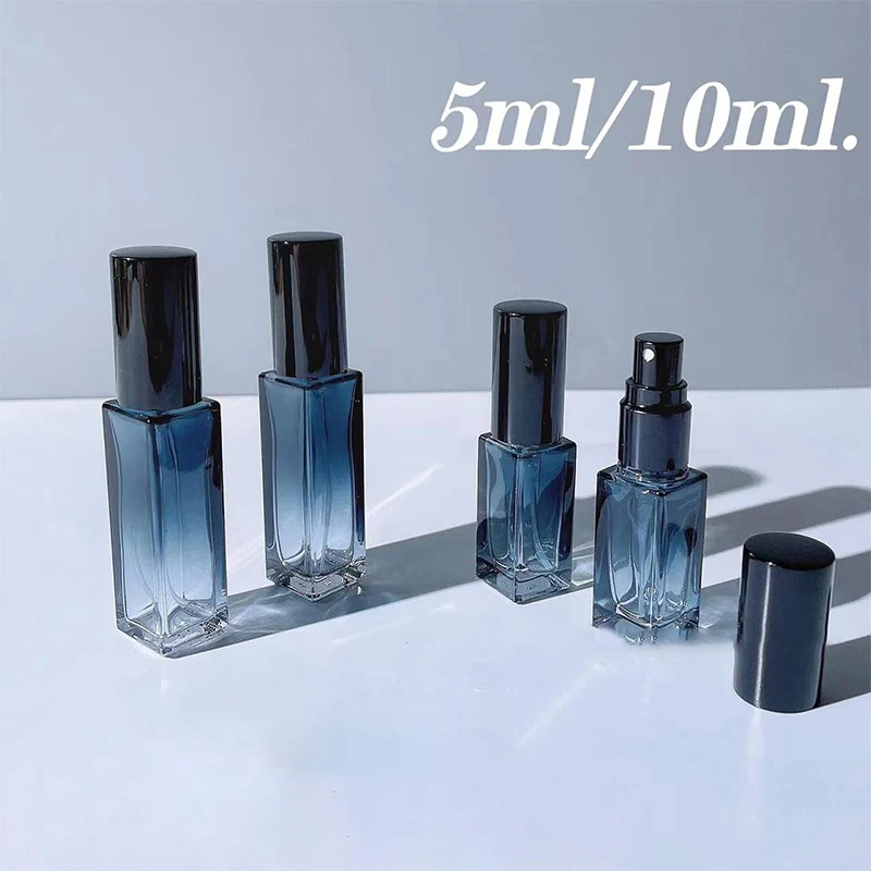 Gradient Blue Empty Perfume Atomizer 5ml 9ml 20ml Glass Spray Bottle – Vintage Refillable Cosmetic Vial for Travel, Essential Oils, Toner & Fragrance Storage – Elegant Decorative Gift Container