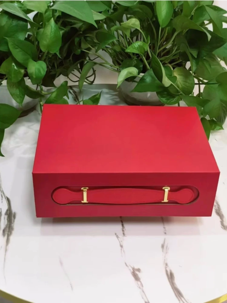 100pcs Solid Color Flip Cover Folding Packaging Gift Boxes with Handle, Manufacturer Customized Handheld Flat Bottom Cardboard Boxes for Gift Wrapping, Retail, and Event Packaging Solutions - 图片 8