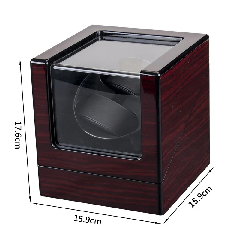 Automatic Watch Winder Box for Mechanical Watches, 2/1/2 Slot Intelligent Rotary Table Shaker with 5 Adjustable Gear Modes, High Gloss Wood Finish, USB & Plug-In Power, Durable Silent Motor for Men & Women Watches - 图片 10