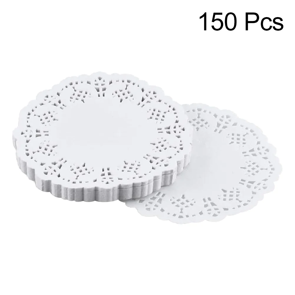 150pcs Round Lace Paper Doilies for Cupcakes, Desserts, Fried Food, Cookies – Decorative Food Mats for Party, Wedding, Table Setting, Cake Presentation, Biscuit & Table Decor 5