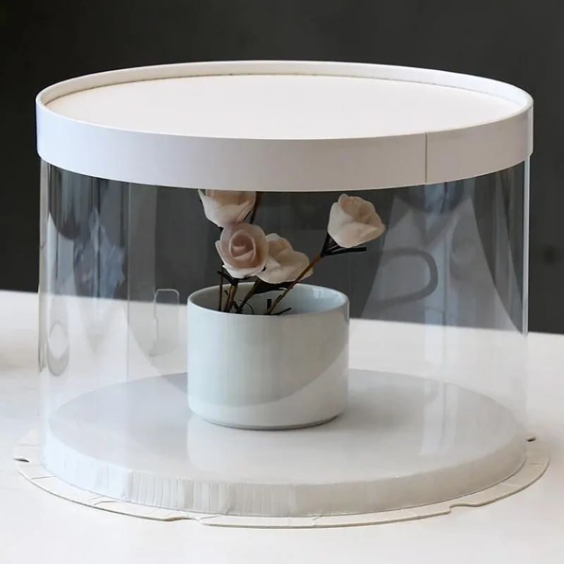 PVC Clear Round Cake Box with Transparent Dome Lid, Food-Safe Plastic Cake Container for Birthdays, Weddings, Parties, Desserts, Cupcakes, and Mini Cakes, Display and Gift Packaging 2