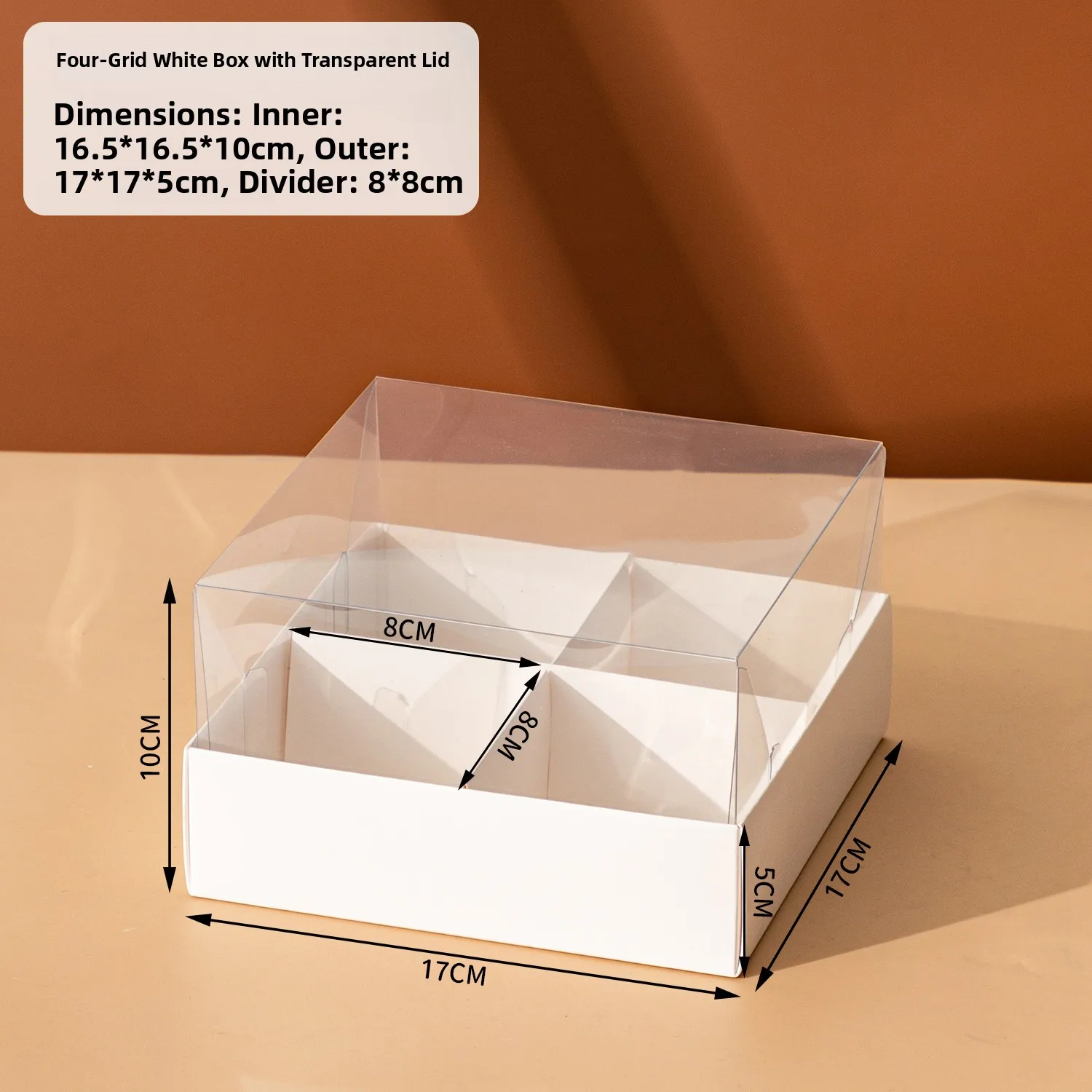 Premium Kraft Paper Dessert Gift Box with 4/6/9 Compartments – Sturdy Pastry Container for Mousse Cups, Cupcakes, Mini Cakes, Picnic Treats, Party Favors, Bakery Packaging, Holiday and Celebration Use - 图片 19