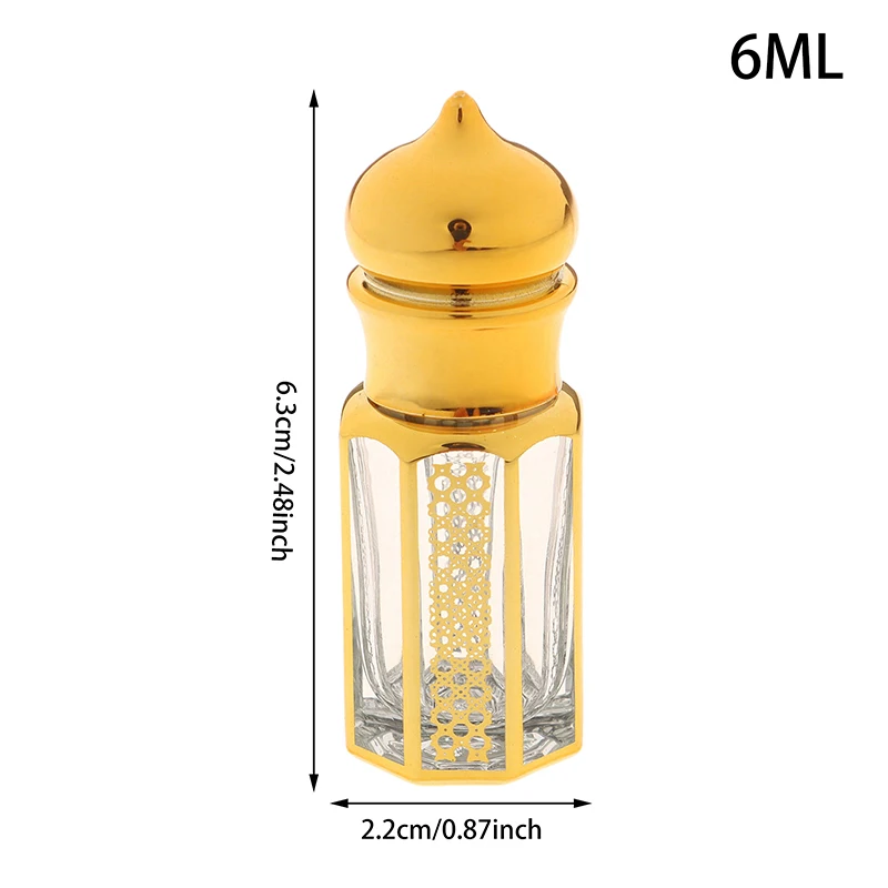 3/6/15ml Gold Mini Glass Roller Bottles, Refillable Travel Perfume & Essential Oil Containers, Octagon Roll-On Bottles for DIY Fragrance, Beauty Oil, Aromatherapy, Portable Cosmetic Sub-Bottles - 图片 8