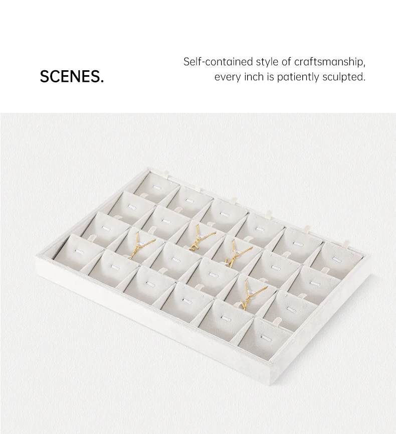 Velvet Ring Earring Bracelet Necklace Display Tray | Stackable Jewelry Organizer Drawer Tray | Elegant Velvet Jewelry Packaging Display Box for Shop Counter and Dressing Table Velvet Ring Earring Bracelet Necklace Display Tray | Stackable Jewelry Organizer Drawer Tray | Elegant Velvet Jewelry Packaging Display Box for Shop Counter and Dressing Table