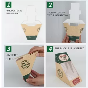 Eco-Friendly Kraft Paper Wedge Sandwich Boxes with Window, Leak-Proof Takeaway Packaging for Bakery, Café, Bistro, Catering & Restaurant Use, Stackable and Oil-Resistant Food Containers, Factory Supply