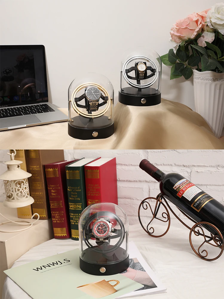 Luxury Automatic Watch Winder Box for Mechanical Watches, Metal Case Storage Display Organizer with Silent Motor, Adjustable Rotation Modes, LED Illumination, Secure & Elegant Watch Display for Home or Office - 图片 6