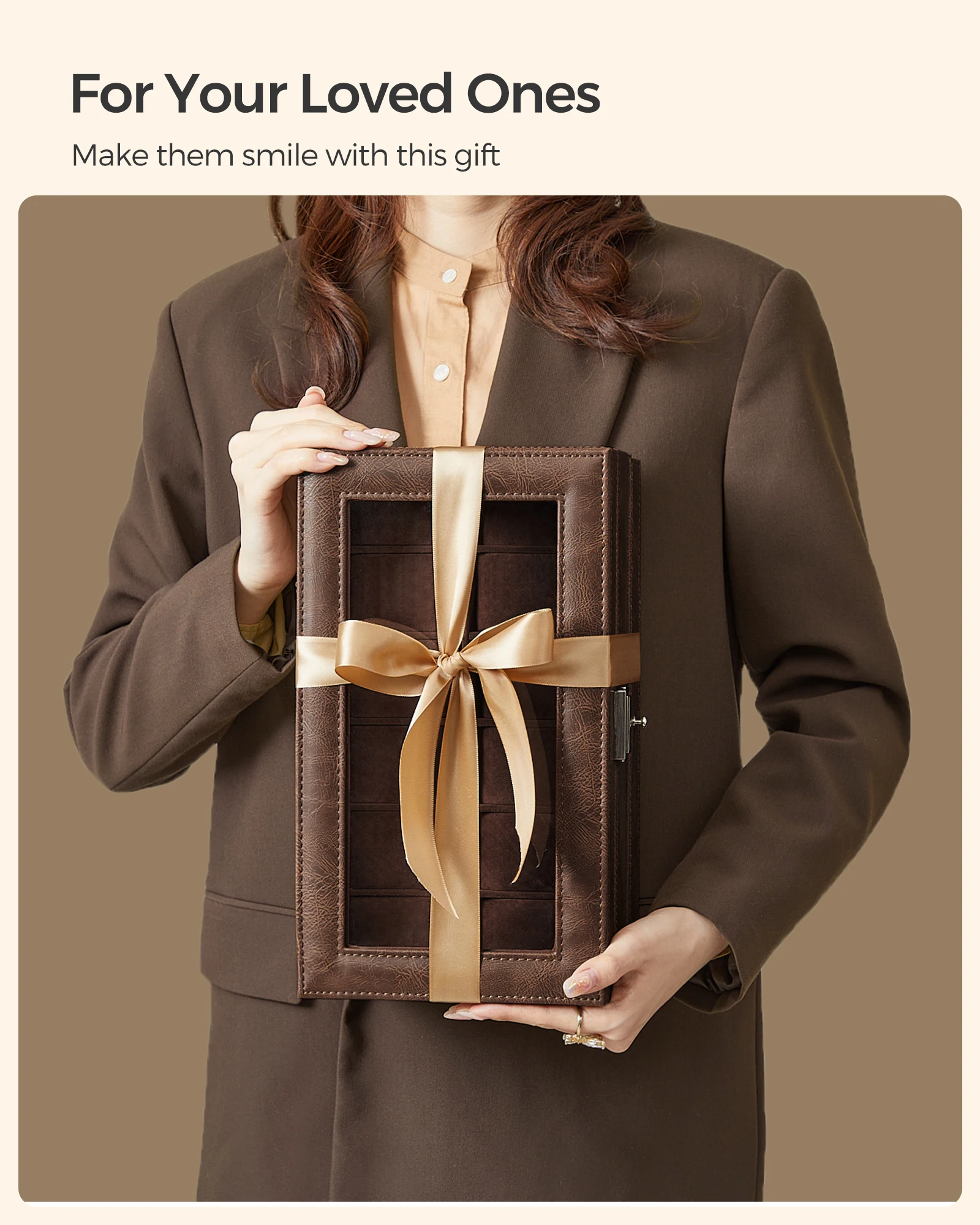 12-Slot Watch Box with Lockable Glass Lid and 2-Layer Design, Velvet-Lined Jewelry Storage Case with Bottom Drawer for Rings, Bracelets, Necklaces, and Accessories, Elegant Display Organizer for Home or Travel 7