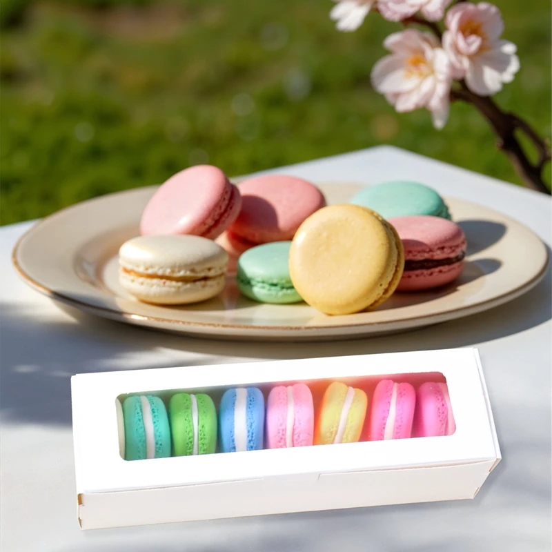 12Pcs Macaron Boxes with Clear Window, Transparent Cookie Packaging Gift Box for Macarons, Desserts, Cakes, Candy, Wedding Favors, Birthday Party Supplies, and Holiday Treat Presentation 9