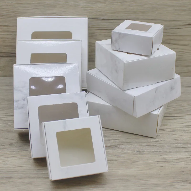 10pcs Multi-Size Square Paper Boxes in White, Kraft, and White Marble, Candy and Gift Packaging Boxes for Party, Wedding, Birthday, Christmas Favors 10pcs Multi-Size Square Paper Boxes in White, Kraft, and White Marble, Candy and Gift Packaging Boxes for Party, Wedding, Birthday, Christmas Favors