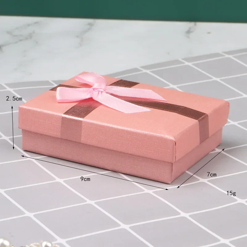 Velvet Metal Necklace Holder and Cardboard Jewelry Gift Box with Butterfly Bow – Sponge Lined Rectangle Packaging for Rings, Bracelets, Earrings and Necklaces – Elegant Jewelry Display and Storage