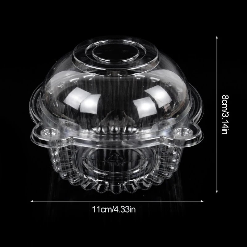 100pcs Clear Cupcake Boxes with Lids, Dessert and Cake Slice Holders, Muffin and Bakery Packaging, Mini Transparent Gift Boxes for Weddings, Birthdays, Baby Showers, and Party Supplies 3