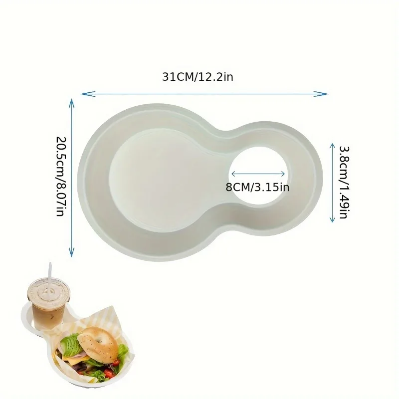 50/60pcs Disposable Hot Dog Food Trays with Dual Compartments and Beverage Cup Holder, Eco-Friendly Paper Plates for Snacks, Meals, Picnics, Parties, and Catering - 图片 6