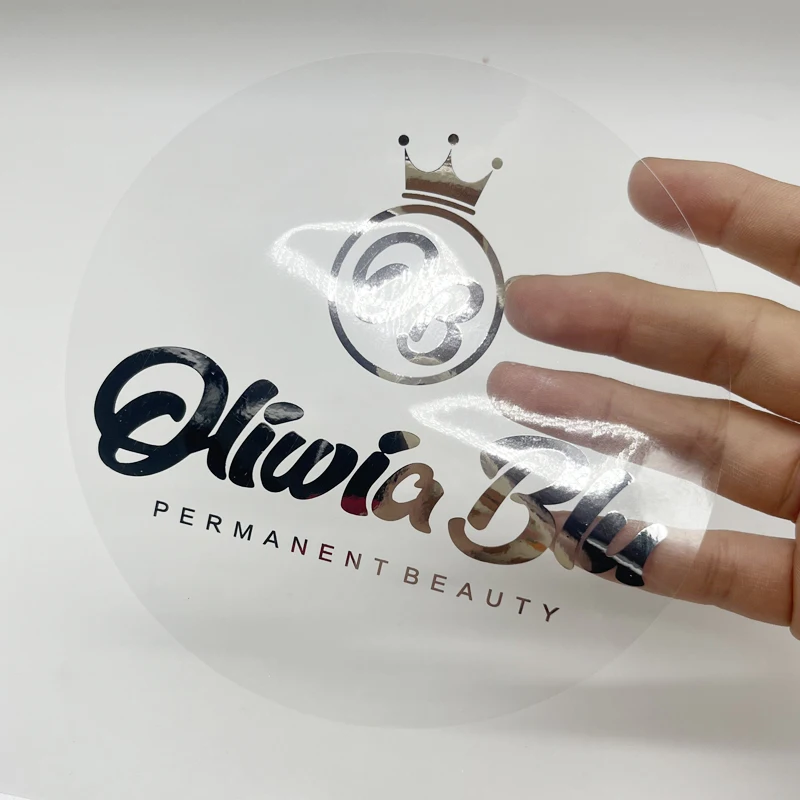 Personalized Metallic Gold Foil Stickers – Custom Printed Wedding Labels, Baptism Party Tags, Birthday Favor Decals, Baby Shower Seals, Transparent Adhesive Logos with Your Own Design, 100pcs 4–6CM