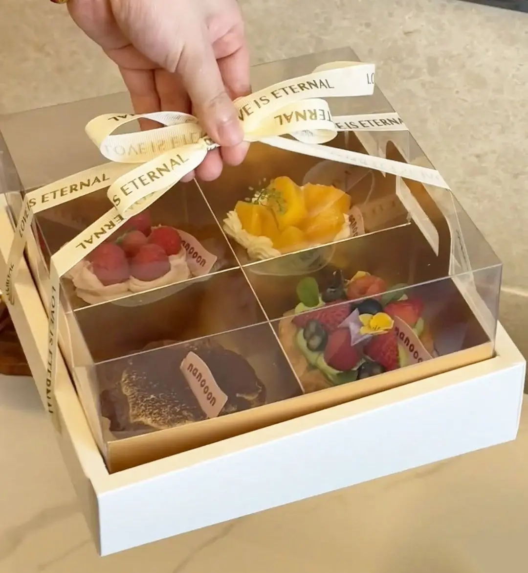 Transparent Four-Grid Dessert Cake Box 4 Compartments Clear Pastry Packaging Container for Mousse, Cupcakes, Cookies, Afternoon Tea, Picnic, Takeaway, Bakery, Party, Home Kitchen Sweet Treat Storage Transparent Four-Grid Dessert Cake Box 4 Compartments Clear Pastry Packaging Container for Mousse, Cupcakes, Cookies, Afternoon Tea, Picnic, Takeaway, Bakery, Party, Home Kitchen Sweet Treat Storage 9