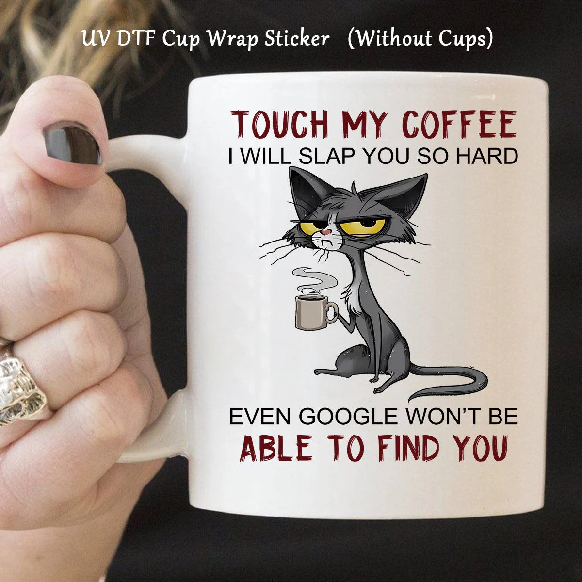 1PC Cat-Themed UV Transfer Sticker – DIY Waterproof Animal Pattern DTF Sticker for Glass Cups, Mug Decoration, Gift Wrapping, Personalized Drinkware, Creative Craft Supplies - 图片 3