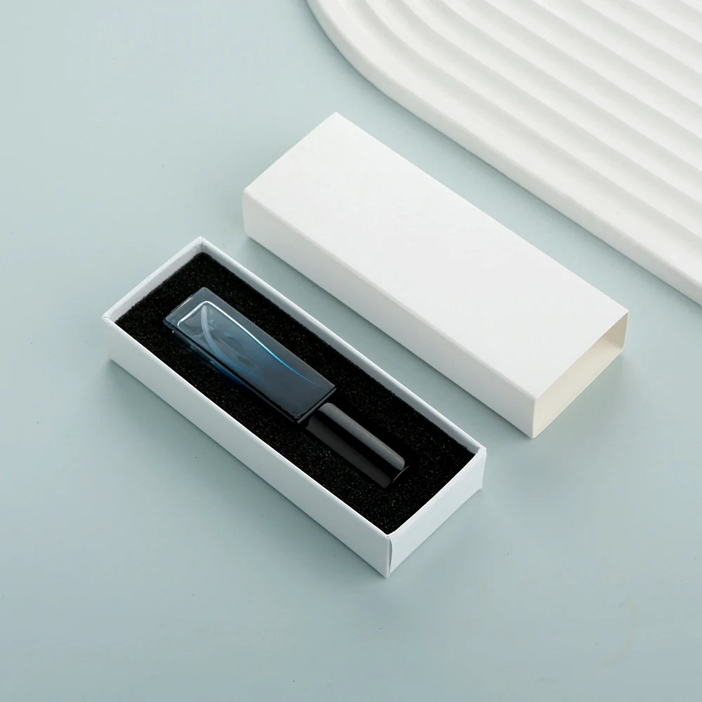 10PCS 10ml Blue Gradient Square Glass Spray Bottles with Box, Refillable Mini Atomizer for Travel, Cosmetic, Essential Oil, Liquid Storage Container, Portable Sample Bottles - 图片 8