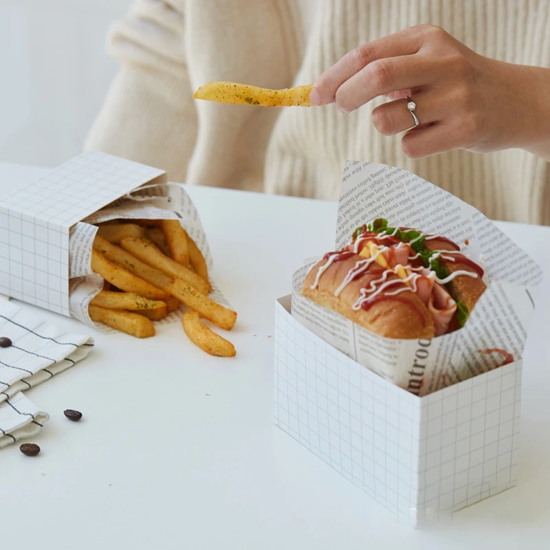 10pcs Cardboard Sandwich & Burger Packaging Boxes, Kraft Paper Food Containers for Cakes, Bread, Snacks, Sushi, Sandwiches, Fried Chicken, Steak, Takeout, Wedding Party, Eco-Friendly Meal Packaging - 图片 3