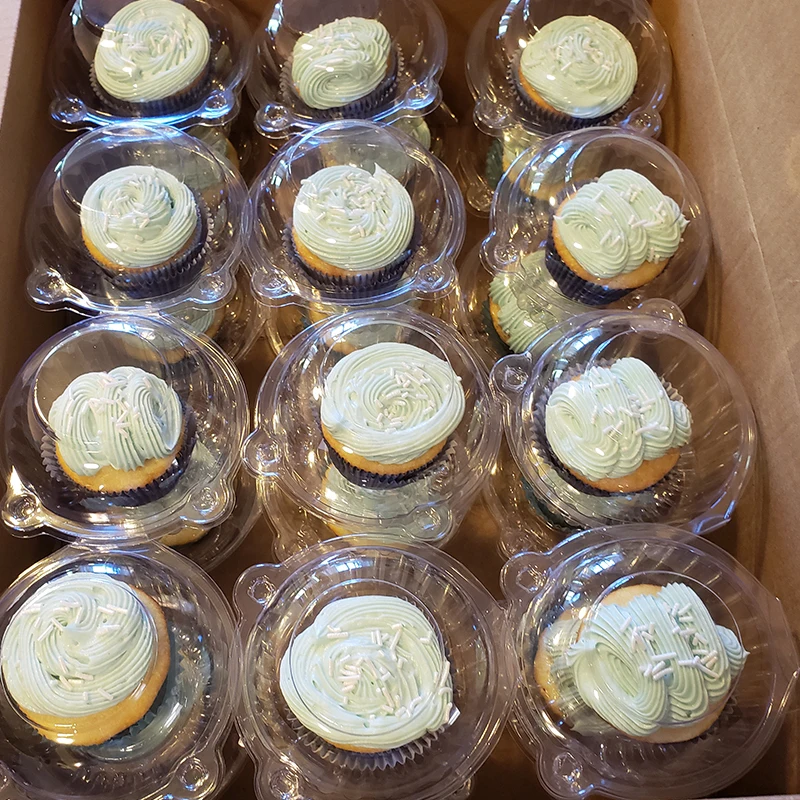 10/50Pcs Clear Cupcake Packaging Boxes, Dessert Donut Muffin Cake Container Holders with Lids, Transparent Pastry Display Containers for Wedding Birthday Party Christmas Holiday Event Supplies 1