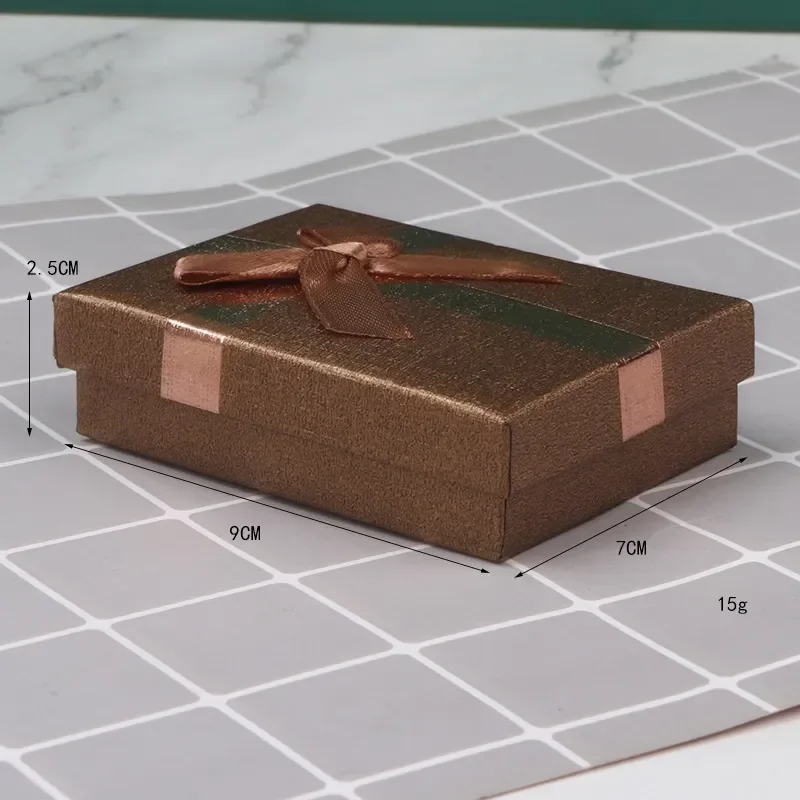 Velvet Metal Necklace Holder and Cardboard Jewelry Gift Box with Butterfly Bow – Sponge Lined Rectangle Packaging for Rings, Bracelets, Earrings and Necklaces – Elegant Jewelry Display and Storage