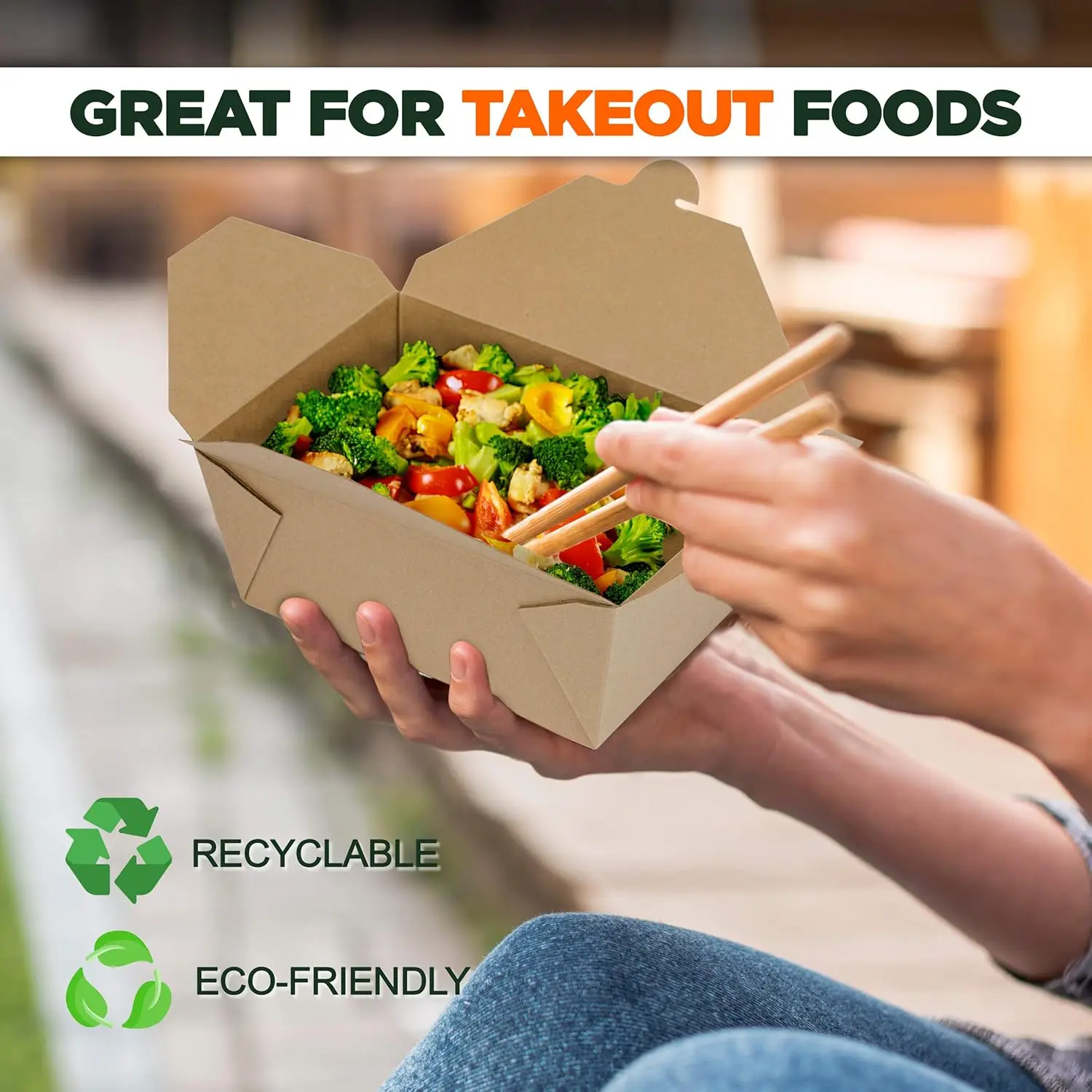 Multi-Pack Disposable Kraft Paper Food Boxes, Leakproof and Greaseproof Takeout Containers for Restaurants, Catering, Food Service, Parties, and Home Use 6