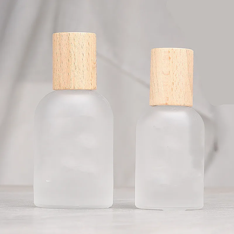 10pcs 30/50ml Frosted Glass Perfume Bottles – Refillable Screw Wooden Lid Atomizer Containers, Fine Mist Spray Dispensers for Fragrance, Essential Oils, Cosmetic Liquids, Travel or DIY Storage 6