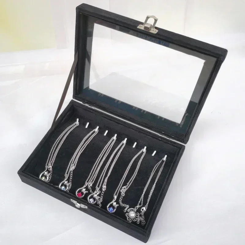Elegant Black Pearl Jewelry Storage Box with Glass Lid – Long Necklace & Bracelet Organizer Case | Dustproof Display Holder for Beads, Chains & Accessories | Premium Velvet Interior, 21×12.3×5cm Elegant Black Pearl Jewelry Storage Box with Glass Lid – Long Necklace & Bracelet Organizer Case | Dustproof Display Holder for Beads, Chains & Accessories | Premium Velvet Interior, 21×12.3×5cm