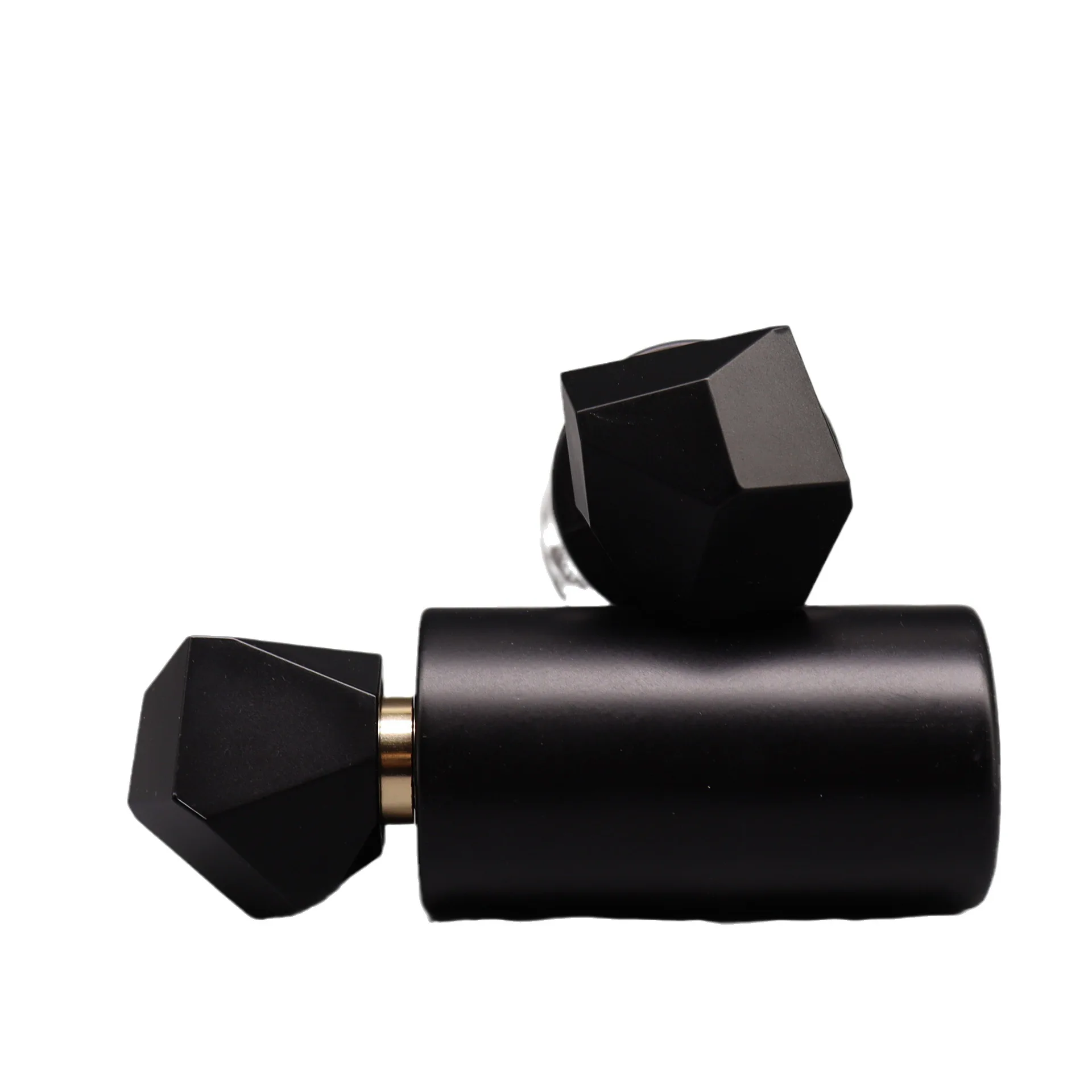 50ml Black Gold Polyhedral Glass Spray Bottle for Perfume, Makeup, Cosmetic Liquids, Refillable Thick Empty Atomizer Container, Portable Travel Sub-Bottling and Storage