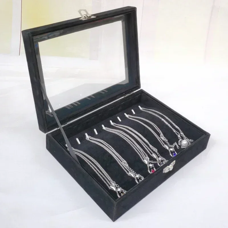 Elegant Black Pearl Jewelry Storage Box with Glass Lid – Long Necklace & Bracelet Organizer Case | Dustproof Display Holder for Beads, Chains & Accessories | Premium Velvet Interior, 21×12.3×5cm Elegant Black Pearl Jewelry Storage Box with Glass Lid – Long Necklace & Bracelet Organizer Case | Dustproof Display Holder for Beads, Chains & Accessories | Premium Velvet Interior, 21×12.3×5cm