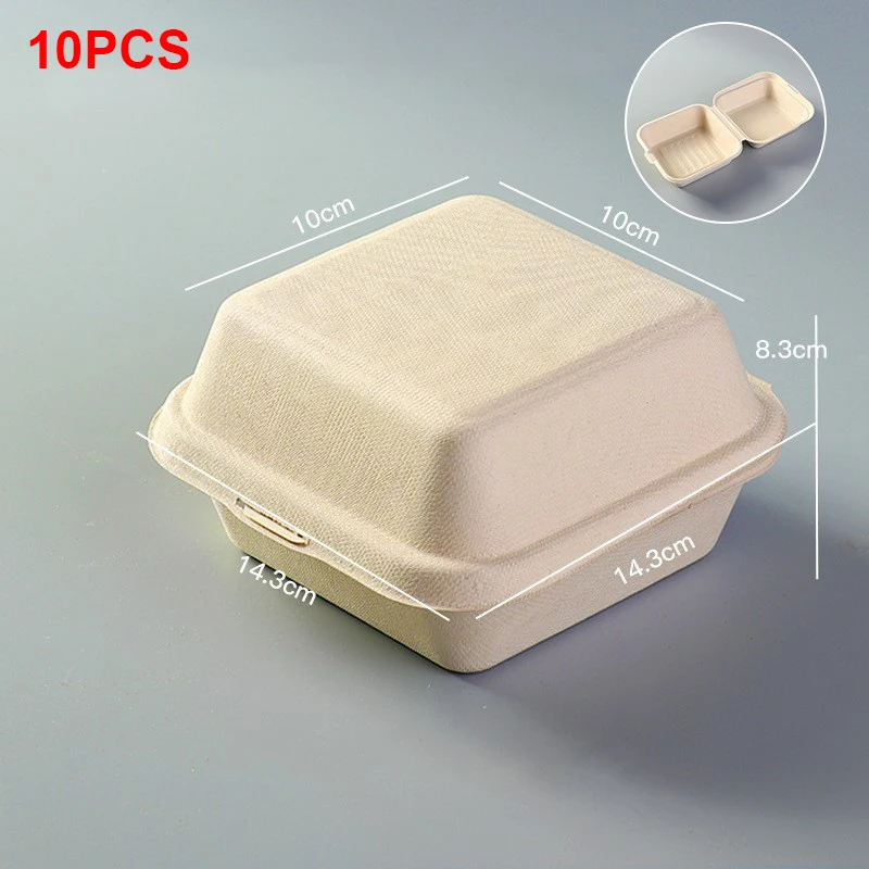 10pcs Disposable Packaging Lunch boxes, Food Containers for Vegetables, Fruit, Salad, Desserts, Cakes, Burgers, Microwave-Safe, Takeout, Picnic, Eco-Friendly Meal Prep Boxes - 图片 13