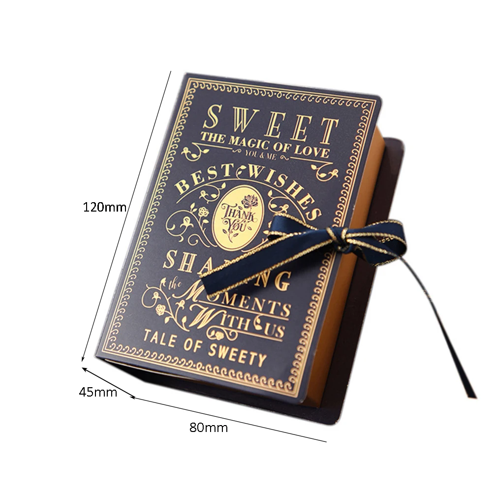 Creative Book-Shaped Gift Box, DIY Candy and Chocolate Packaging for Valentine's Day, Weddings, Birthday Parties, Baby Showers, Banquets, and Small Gift Presentation, Elegant Ribbon Decor - 图片 12