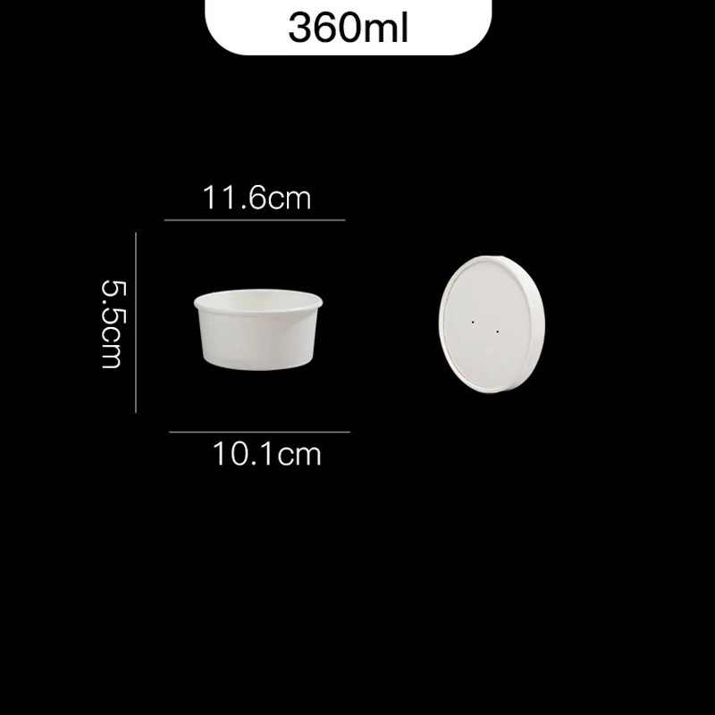 20Pcs Disposable Round Paper Lunch Box with Lid, Eco-Friendly Bento Food Storage Containers for Salad Fruit Cake Dessert Meal Prep Takeout Kitchen Party Use - 图片 7