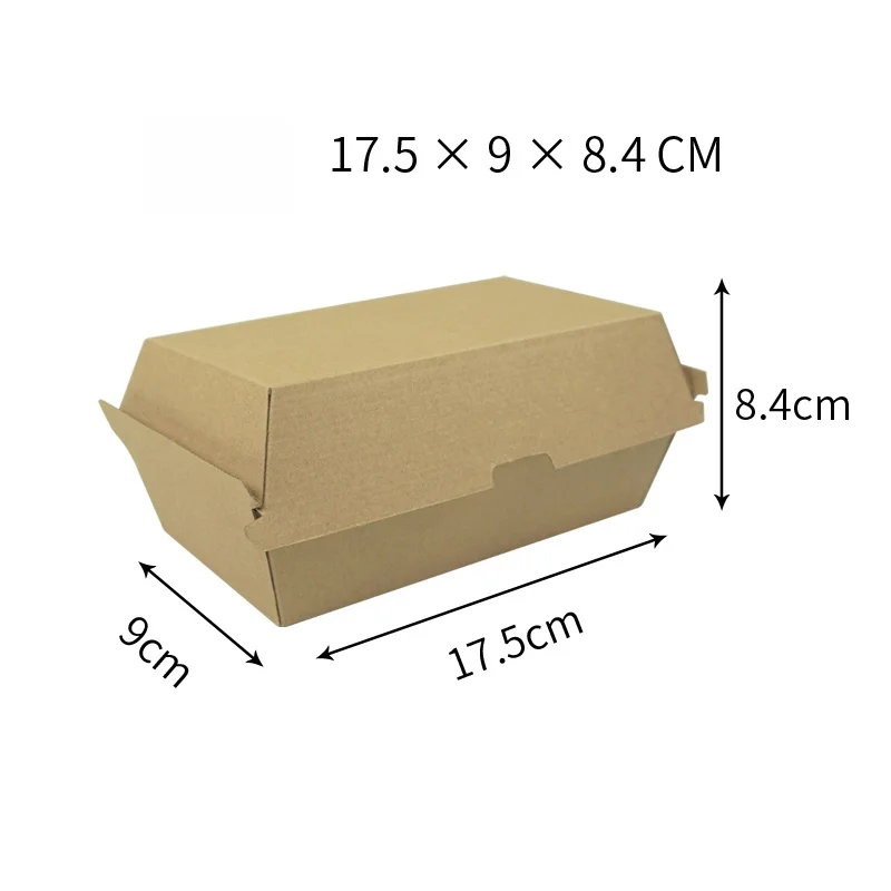 Food-Grade Thickened Corrugated Paper Hamburger and Hot Dog Boxes, Disposable Takeout Lunch Boxes for Fried Chicken, Sandwiches, Snacks, and Fast Food Packaging - 图片 7