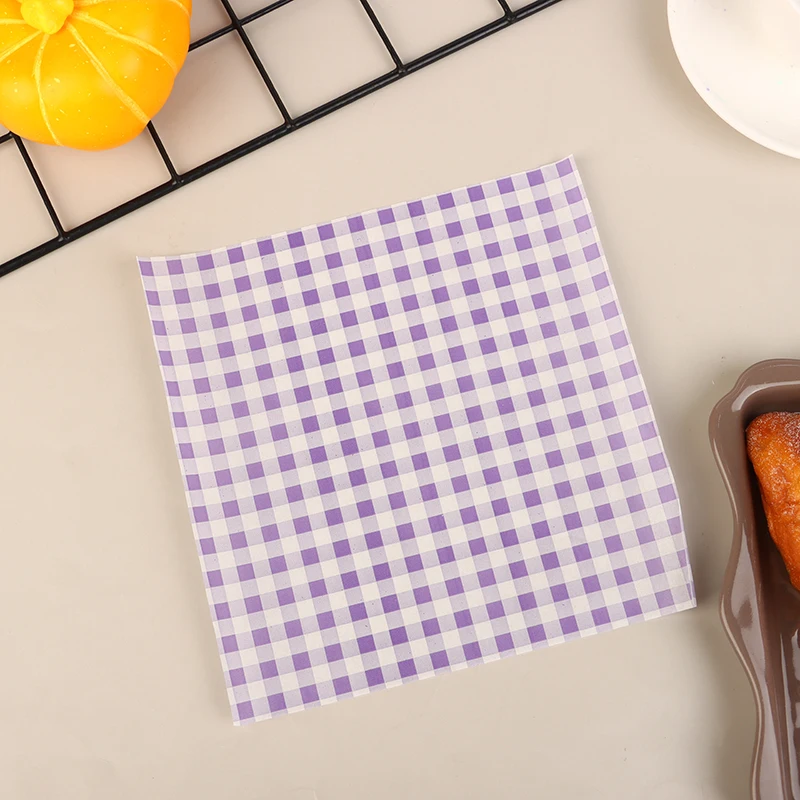 50 Sheets Greaseproof Wax Paper – Multi-Color Oil-Proof Food Wrapping Sheets for Sandwich, Burger, Fries, Bread, Macarons, Pizza, Desserts – Baking & Kitchen Packaging Supplies 50pcs 20