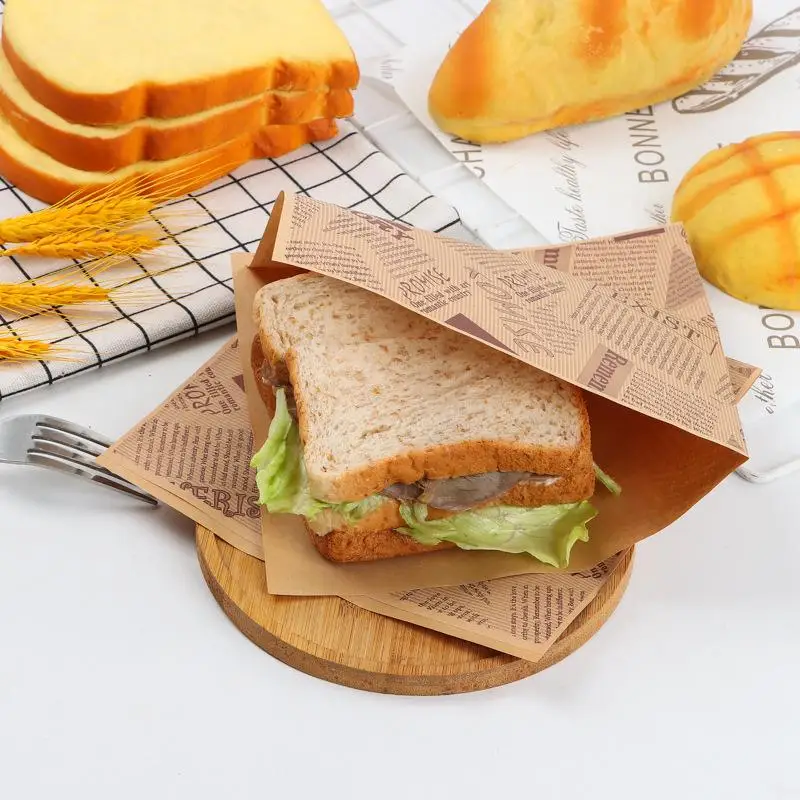 Food-Grade Greaseproof Parchment Paper Sheets for Burgers, Sandwiches, Fast Food Packaging, Bakery Liner Rolls, Brown Disposable Non-Stick Food Wrapping Paper – 100 Sheets Set 9