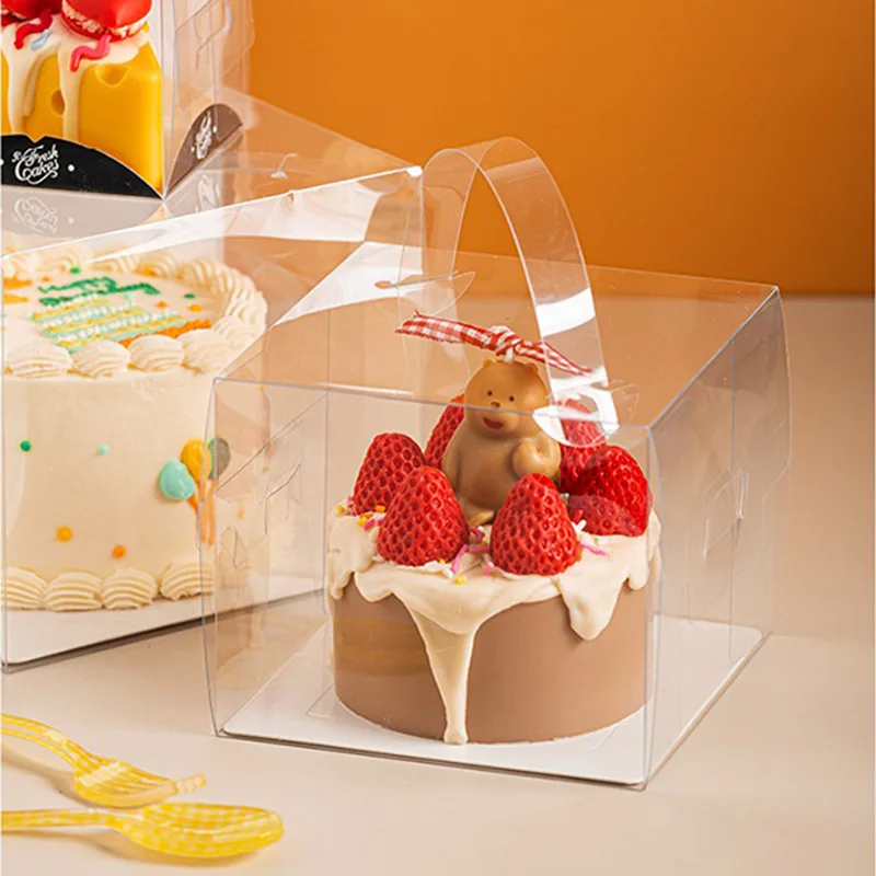 Transparent Cake Packing Boxes with Handle, High-Capacity Clear Cupcake Pastry Gift Wrapping Boxes, Portable Birthday Wedding Baby Shower Cake Boxes for Dessert, Cookies, Chocolate and Bakery Packaging 6