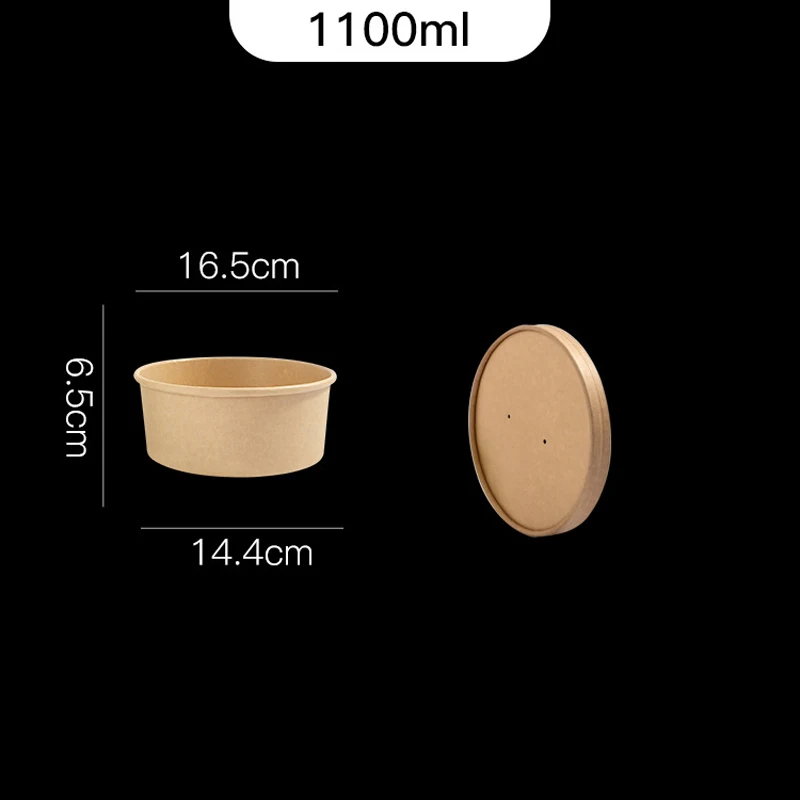 20Pcs Disposable Round Paper Lunch Box with Lid, Eco-Friendly Bento Food Storage Containers for Salad Fruit Cake Dessert Meal Prep Takeout Kitchen Party Use - 图片 10