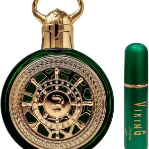 3.4oz Viking Dubai Unisex Perfume Bottle with Gift Box, Refillable Glass Atomizer Spray Container, Portable Travel Sub-Bottle for Fragrance, Essential Oils, DIY Perfume, Luxury Packaging, NEW IN BOX