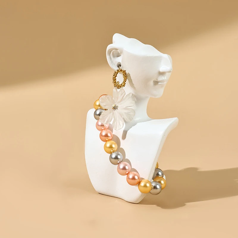 Resin Side Face Mannequin Jewelry Display Head Stand – Elegant Bust Holder for Necklace, Earrings, Bracelets & Accessories, 3D Portrait Jewelry Storage Rack for Countertop Showcase & Store Display