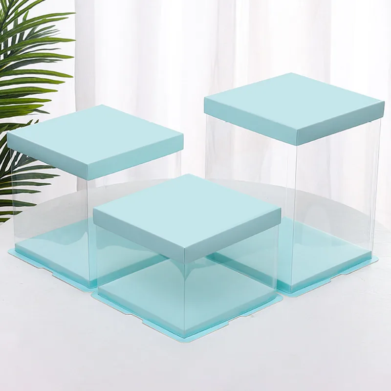 Transparent Cake Packing Boxes with Handle, High-Capacity Clear Cupcake Pastry Gift Wrapping Boxes, Portable Birthday Wedding Baby Shower Cake Boxes for Dessert, Cookies, Chocolate and Bakery Packaging 3