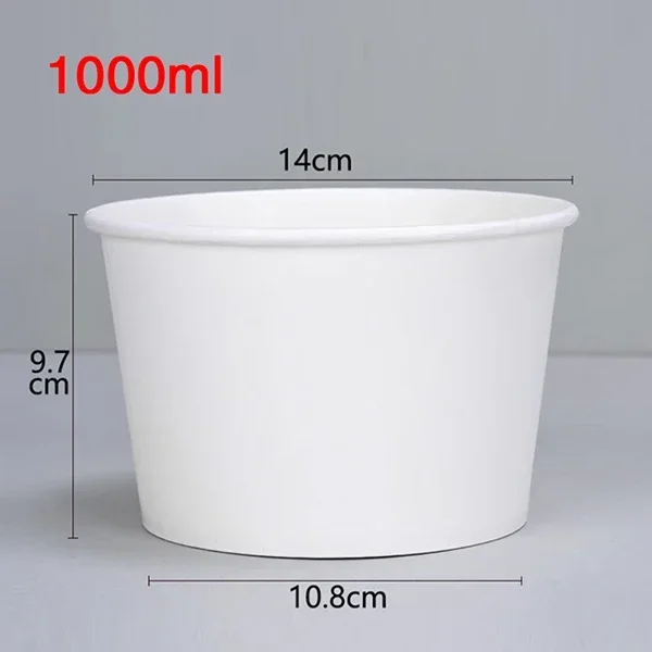 50Pcs Disposable Paper Bowls Eco-Friendly Round Food Containers with Lids, Takeaway Salad Soup Rice Noodle Lunch Packaging Boxes for Restaurants, Picnics, Catering, Fast Food and Party Use - 图片 9