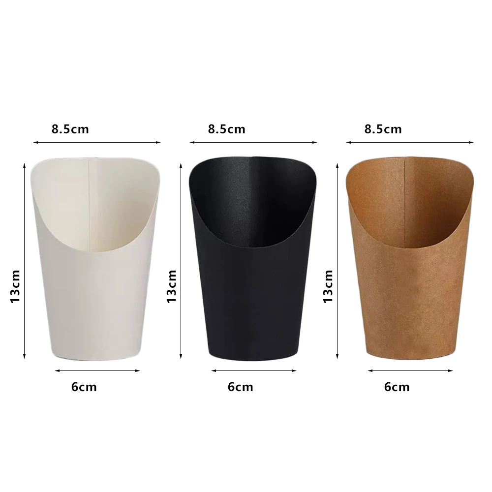 50/100PCS Disposable Kraft Paper French Fry Cups, Potato Chips Holder, Charcuterie Snack Boxes, Birthday Party Supplies, Fast Food Takeout Containers, Catering Paper Cups for Fries, Snacks, Desserts - 图片 4