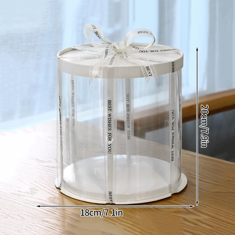 Transparent Gift Box Clear Plastic Cake Box Candy Storage Container, Dessert Present Organizer for Wedding, Birthday, Party, Food-Safe Display, DIY Baking, Transparent/Black - 图片 10