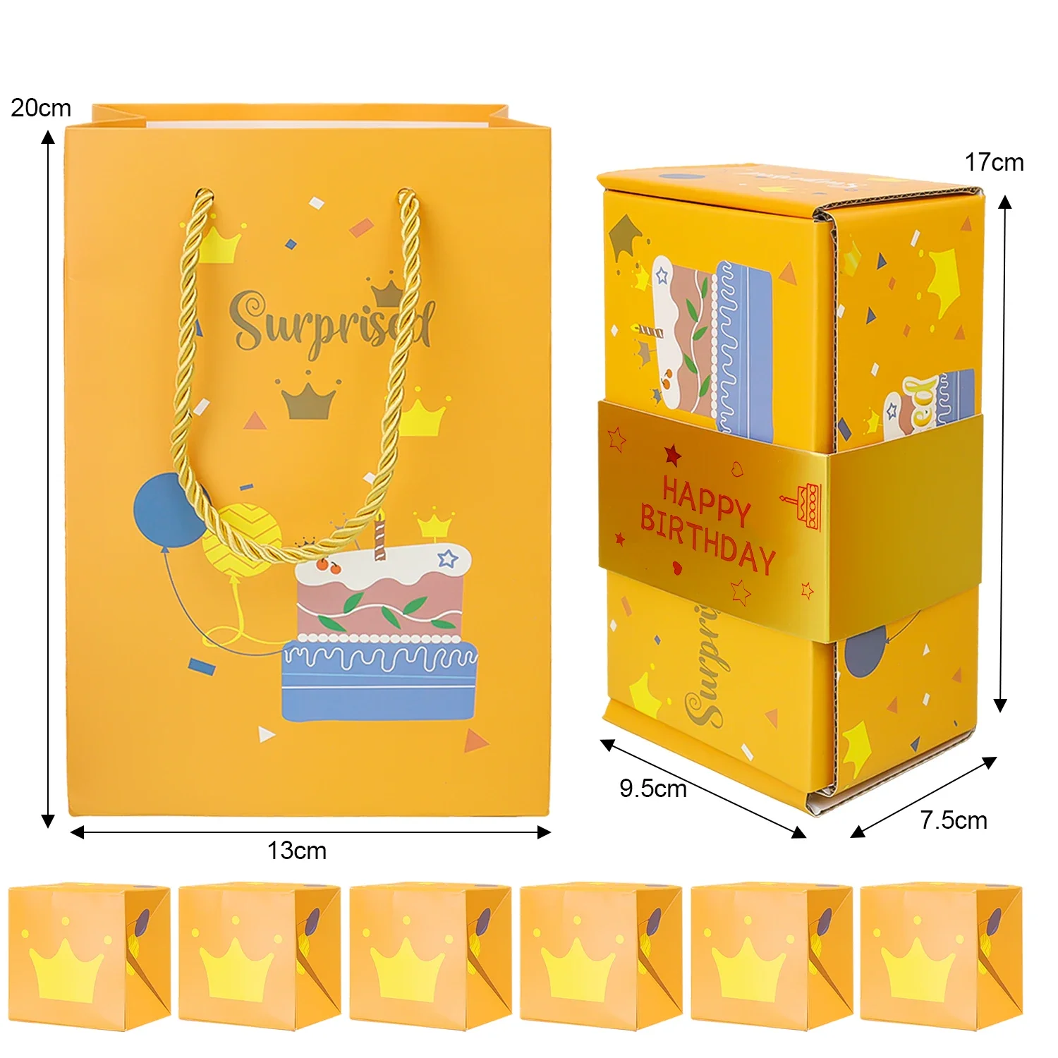 Folding Bounce Gifts Box Set, Creative Paper Jumping Boxes with Gift Bag, Valentine’s Day Birthday Party DIY Decoration Supplies, Surprise Paper Packaging Box Set with Reusable Gift Bag - 图片 7
