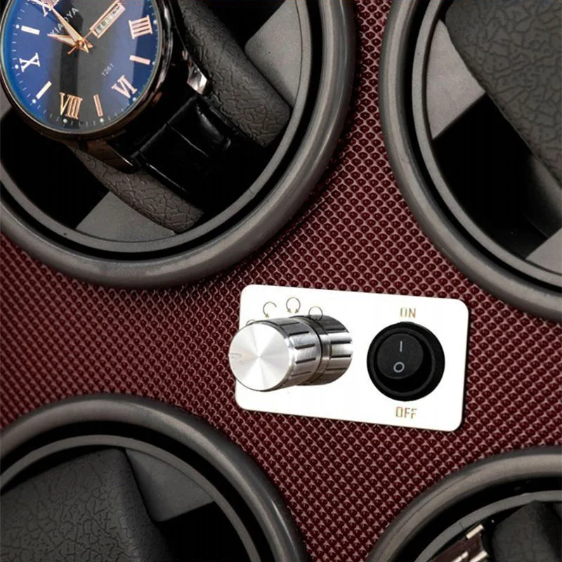 Luxury Automatic Watch Winder – Wooden Retro Organizer with Silent Motor and Anti-Magnetic Design, High-Density Pine & Leather Construction, Multiple Slots with USB Power, LED Light, 5 Rotation Modes - 图片 4
