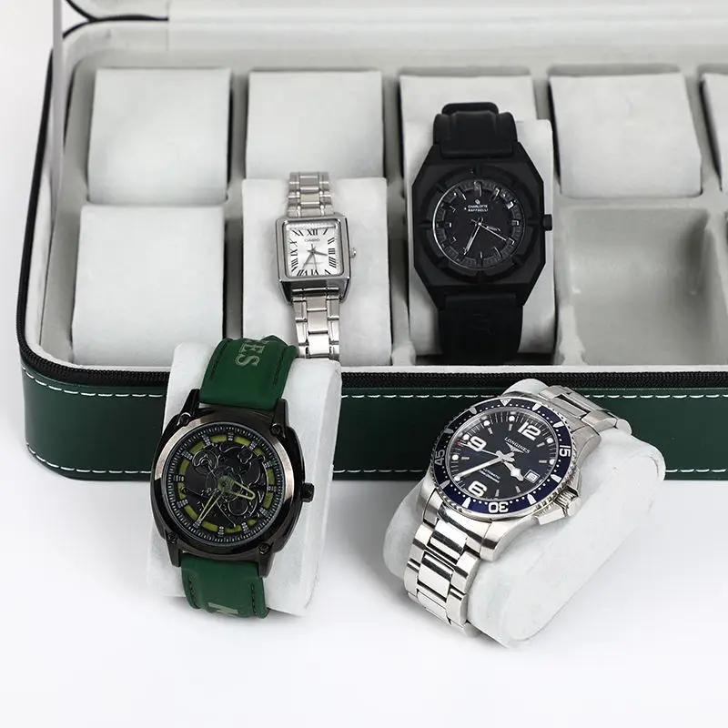 Travel Watch Organizer | 6-Slot PU Leather Travel Watch and Jewelry Box with Zipper Closure, Portable Flannel Lined Watch Organizer Case for Men and Women, Anti-Fall and Waterproof Storage Display for Wristwatches and Accessories - 图片 4