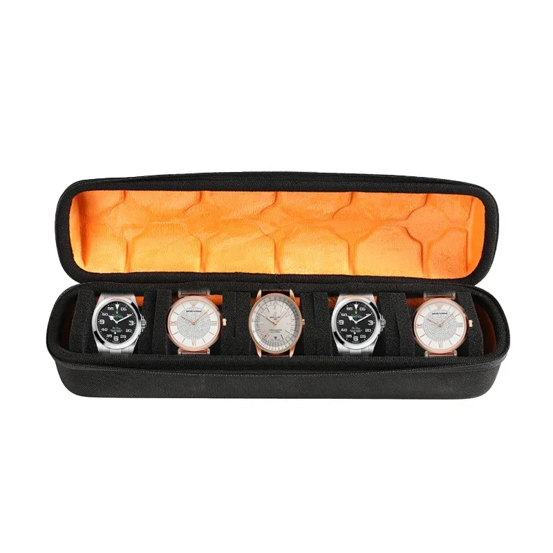 Travel Watch Organizer | Hard Travel Watch Roll Case with Detachable Pillows, 1/2/3/5/6/10 Slot Organizer for Men & Women, Protective Red Microfiber Lining, Elastic Foam Cushion for Watches up to 55mm, Compact Luxury Design for Travel, Gift-Ready Storage Case - 图片 12