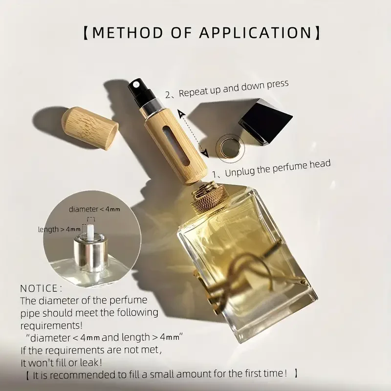 5ml 8ml Bamboo Mini Spray Bottle for Travel, Portable Refillable Cosmetic Atomizer with Visible Window, Eco-Friendly Liquid Container for Face, Body Care, Essential Oils, Gift-Ready Bottle 5ml 8ml Bamboo Mini Spray Bottle for Travel, Portable Refillable Cosmetic Atomizer with Visible Window, Eco-Friendly Liquid Container for Face, Body Care, Essential Oils, Gift-Ready Bottle